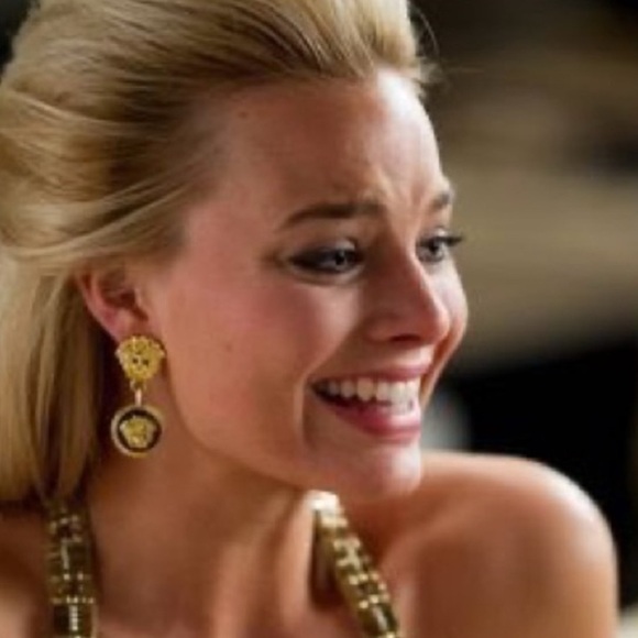 Versace: 'The Wolf Of Wall Street' Gold Earrings - Picture 6 of 7